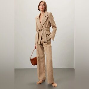 Favorite Daughter Adrienne Belted Wool Structured Blazer Size XL